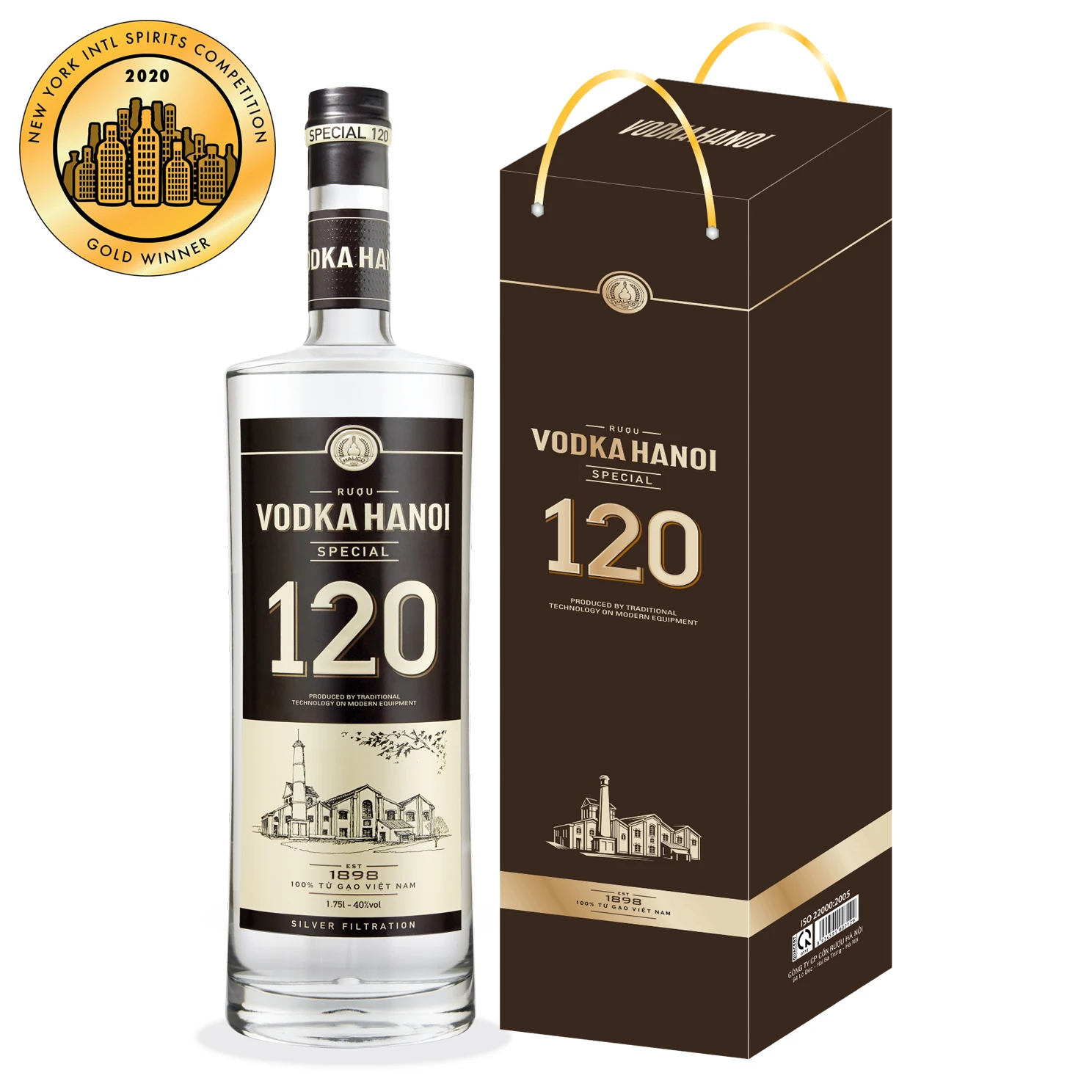 Top grade vodka and spirits 40% 1.75L Halico factory Vodka Hanoi Special silver filtration