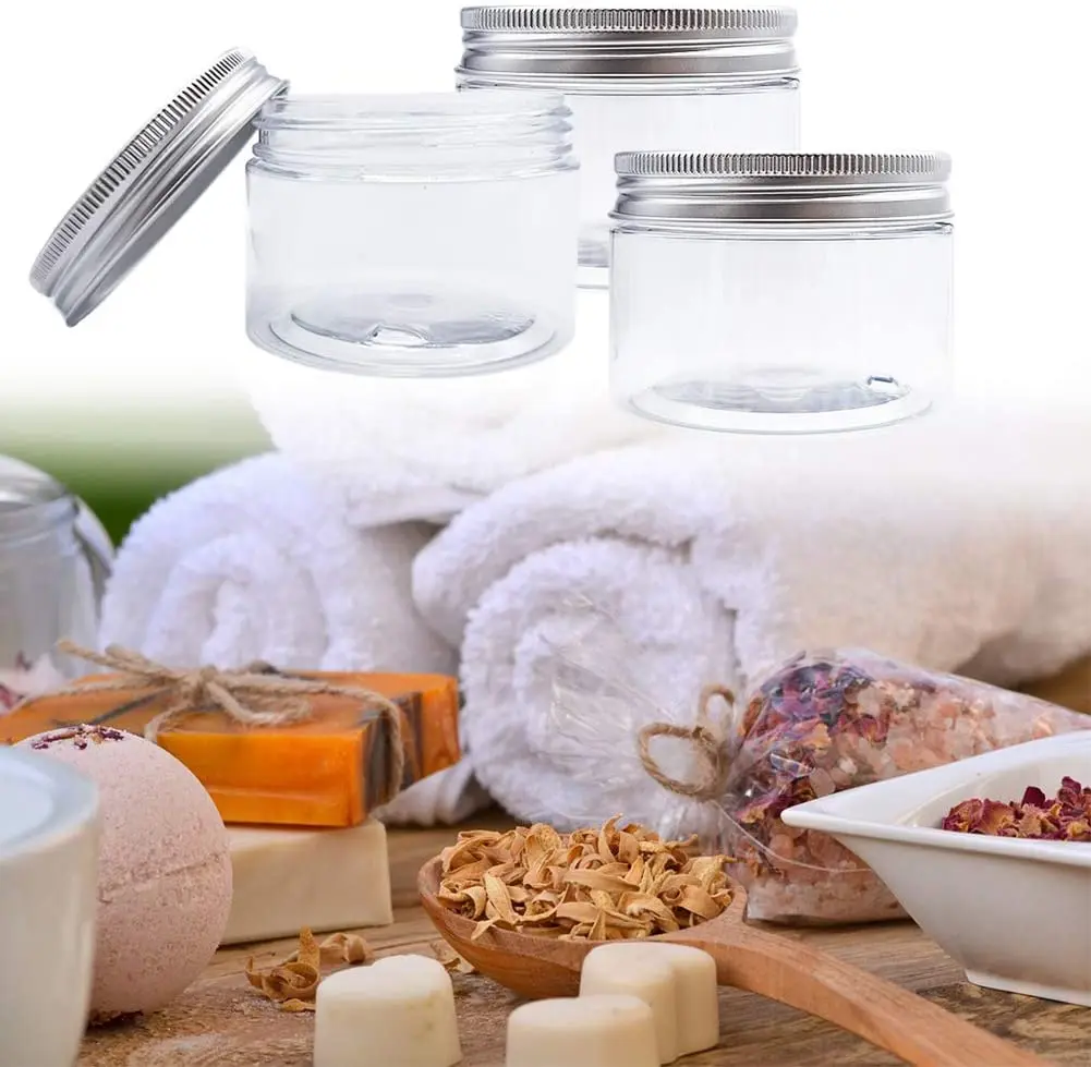 Многофункциональная Пластиковая Круглая банка косметический контейнер для лосьонов тела конфет порошка пластиковые банки хранения сухих фруктов с серебряными крышками