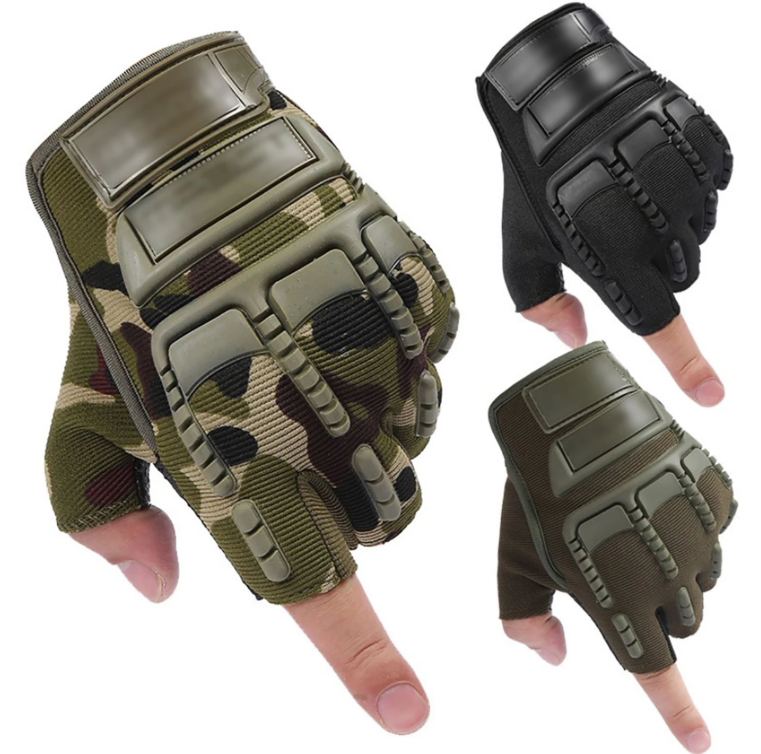 Новые военные охотничьи боевые полицейские тактические перчатки с твердыми костяшками и полупальцами 2021