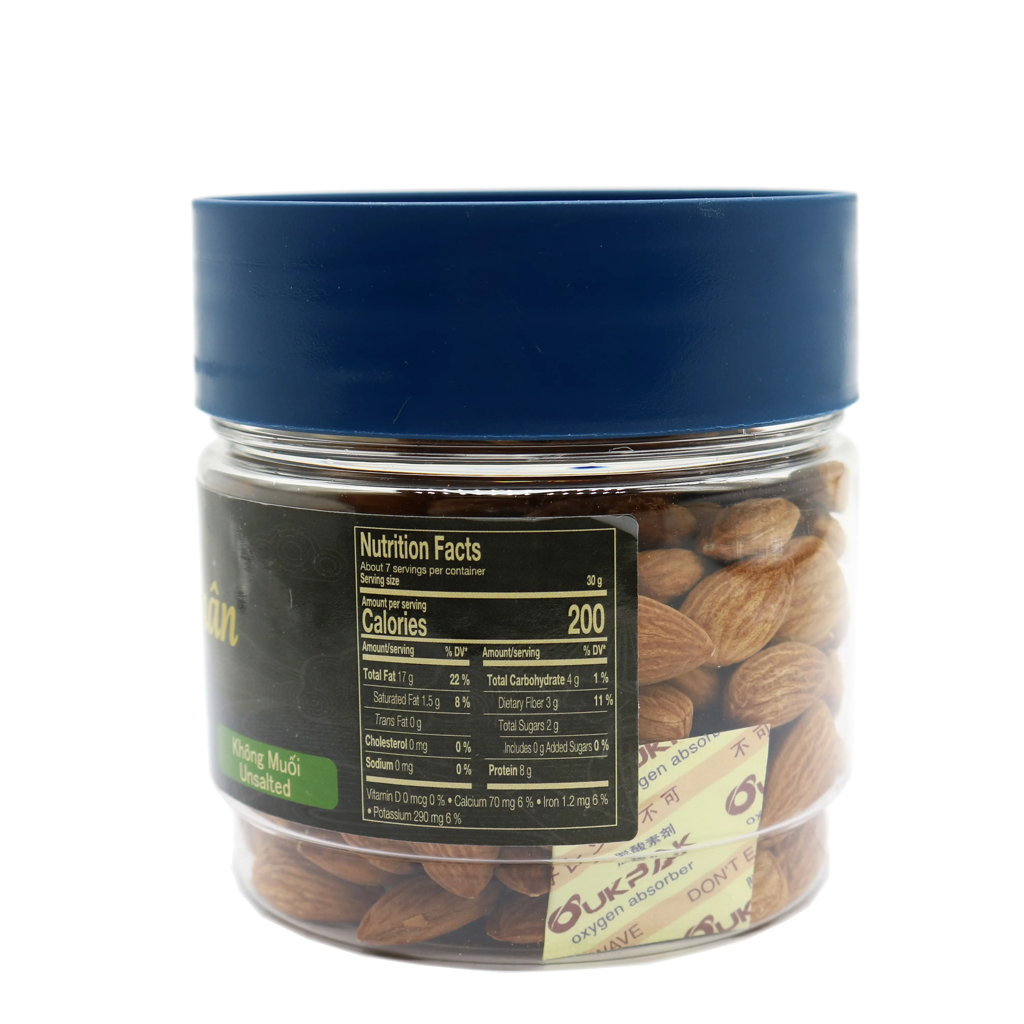 Unsalted Almond 200g LAFOOCO Round Jar Natural Flavor Best Quality OEM Accepted