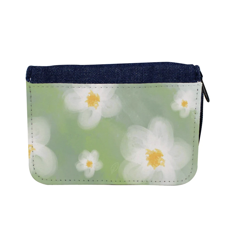 Hot Sale Canvas Teenager Personality Coin Purse Sublimation Blank Denim Zipper Wallet