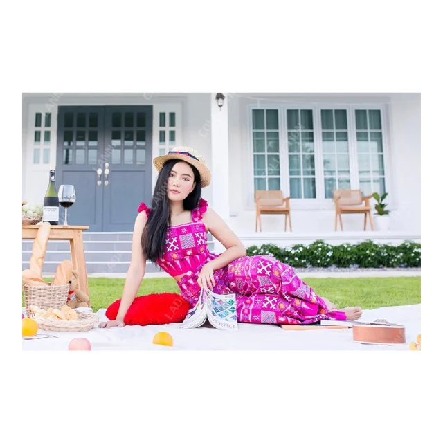 Best Seller Thai Casual Womens Dresses Premium Products Hand Made By Lada Lanna Collection 013