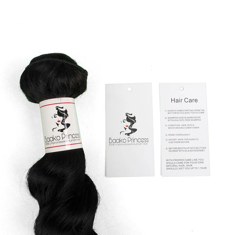 Wig Hair Custom Logo Paper Hangtag Label Tag