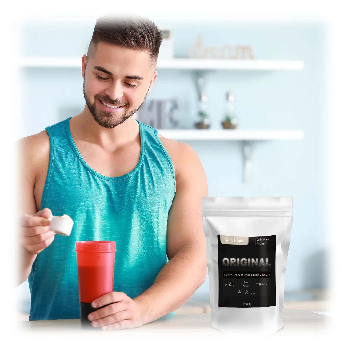 1.6 lbs Chocolate organic white almond protein for muscle building