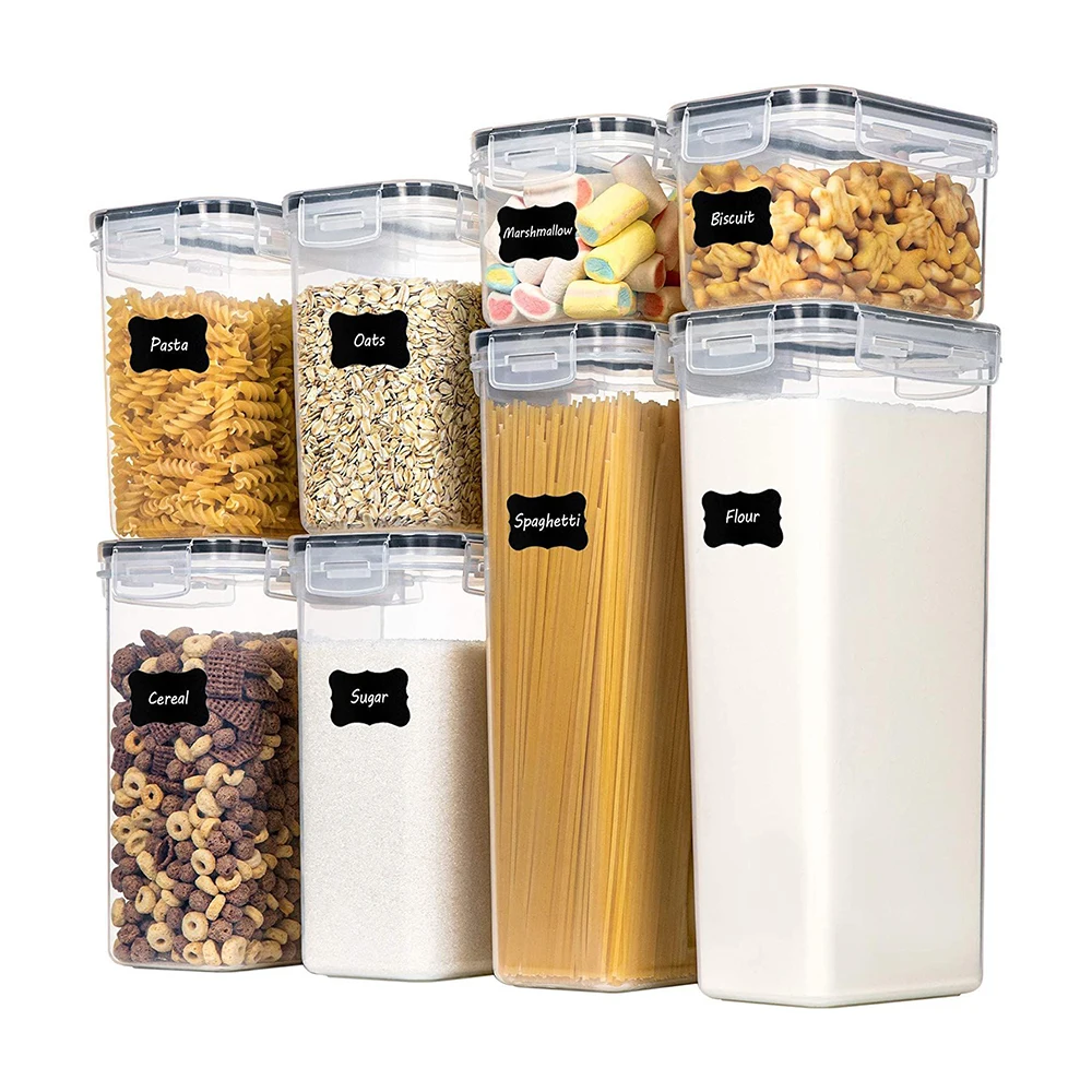 24 Piece Kitchen For Dry Food PP Airtight Bulk Food Storage Containers Set Pantry Organization And Storage With Labels