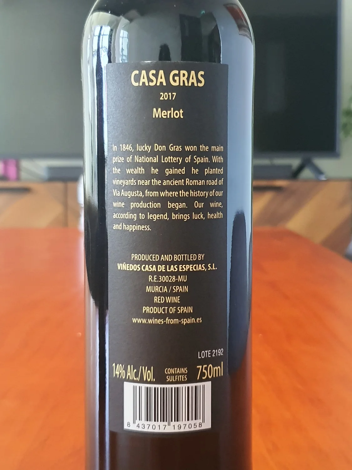  Бутылка для вина 2017 средний сухой 14% спиртовой Merlot 100% настольное красное вино 750 мл из