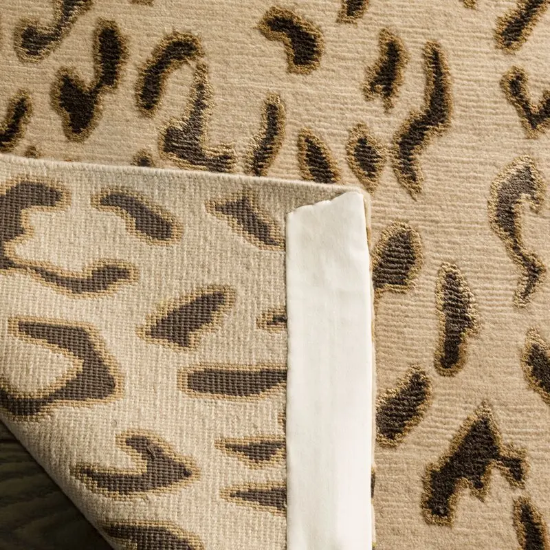 Cheetah Tiger Leopard rug handmade handknotted from real Bamboo silk and Grade 1 New Zealand Wool handtufted