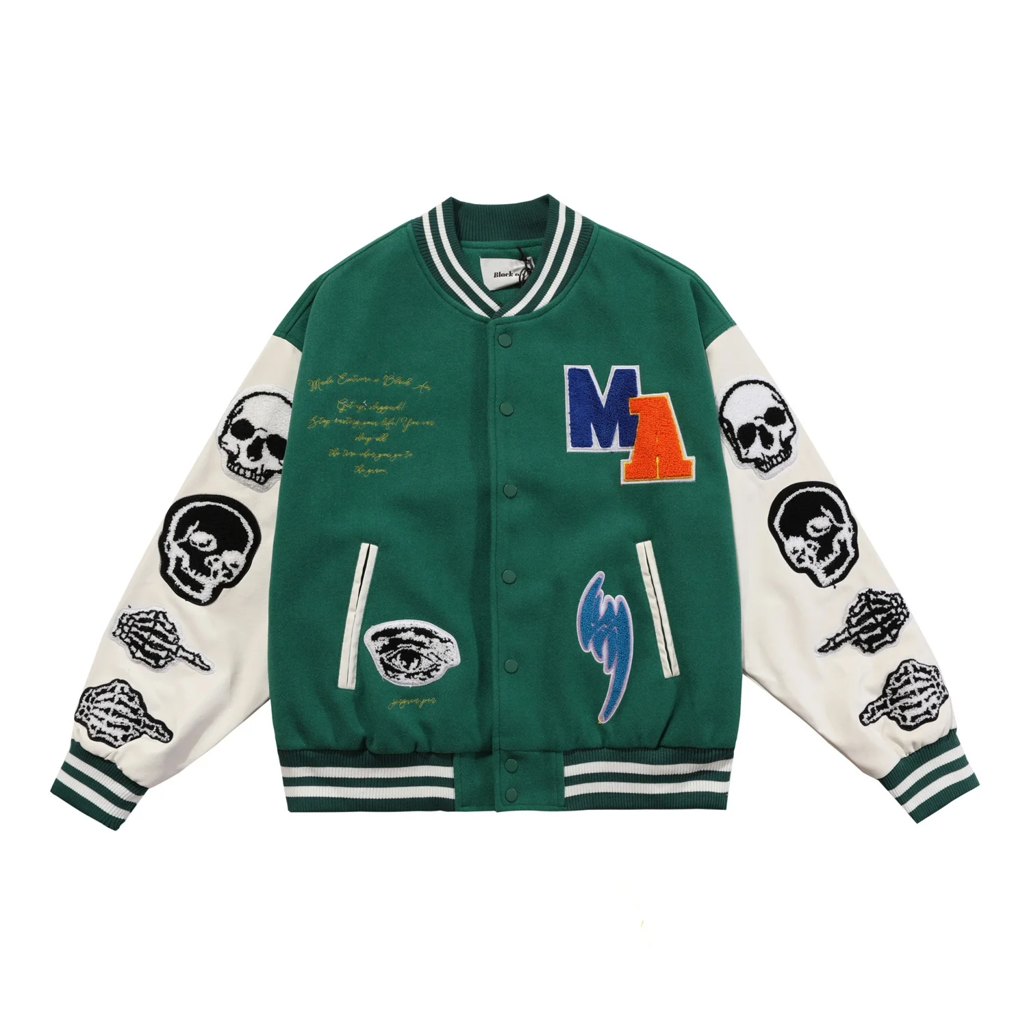 Fashion  Leather Varsity Jacket Oem Custom Baseball Jacket Chenille Embroidery Men Baseball Jacket Letters Patches