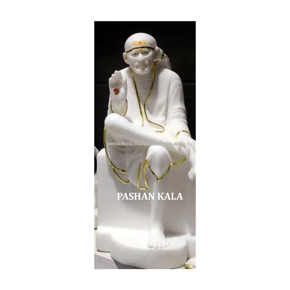 Artistic Pure White Marble Sai Baba Statue