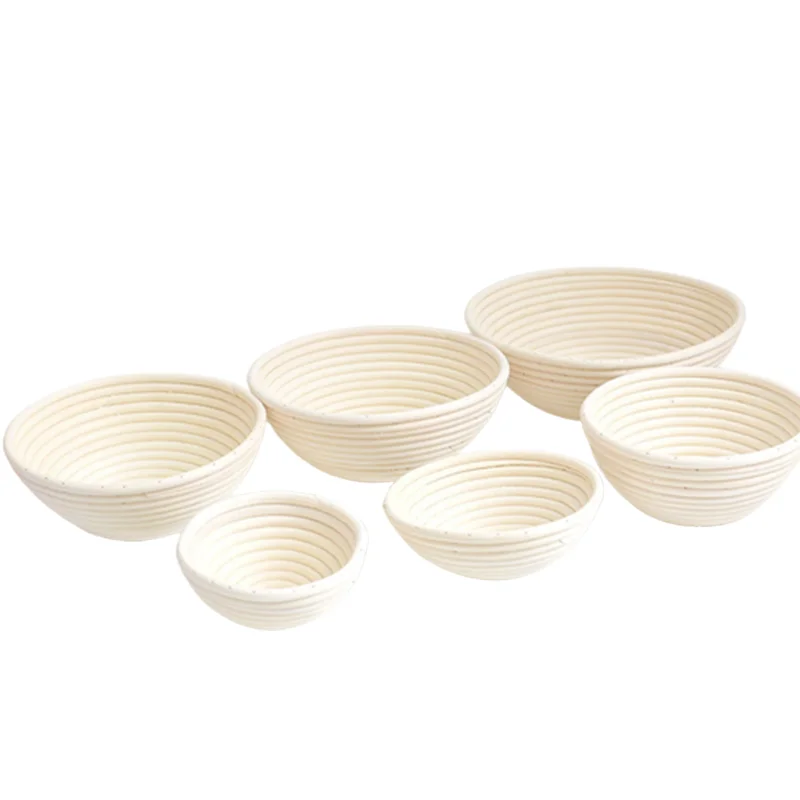 Round Oval Triangle Rattan Woven Bread Fermentation Proofing Basket with Cloth Cover