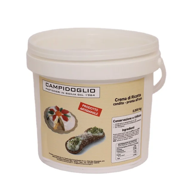 Artisanal top quality frozen Ricotta cream frozen in buckets 5 kg for export