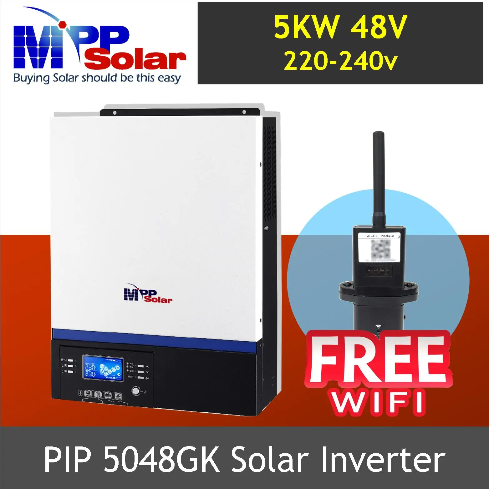 PIP5048GK 5000 Вт 48 В 230 MPP солнечный инвертор высокий PV вход 500 80A MPT солнечное зарядное устройство без батареи поддержка чистой синусоидальной волны