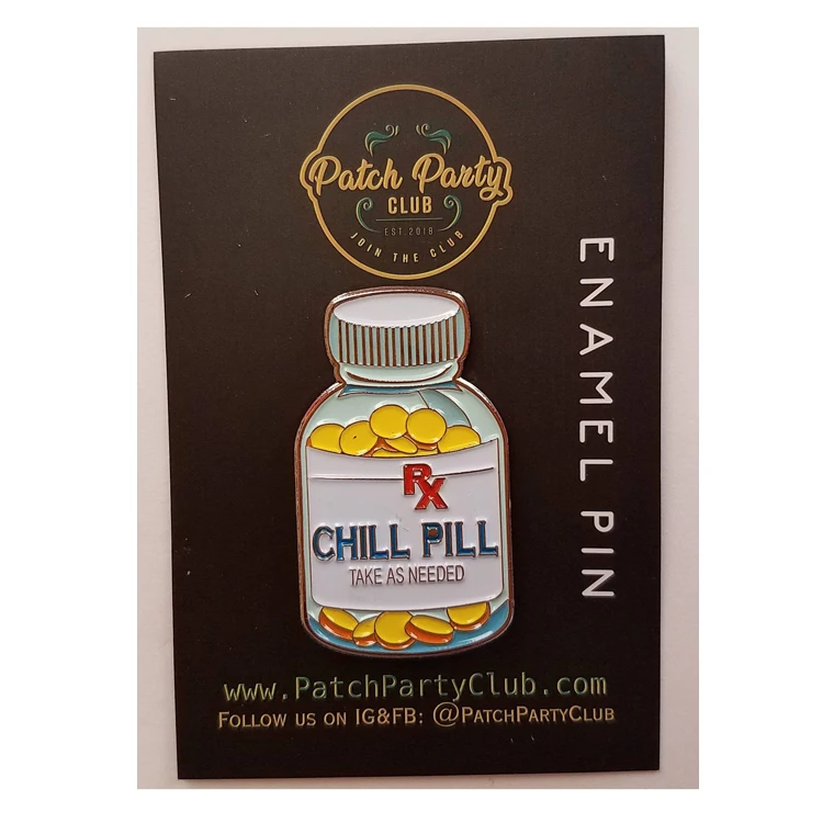 Превосходное качество, эмалированная булавка «винтажная таблетка для охлаждения», 1,5 дюйма, эксклюзивный дизайн, подарки с сознанием общественности