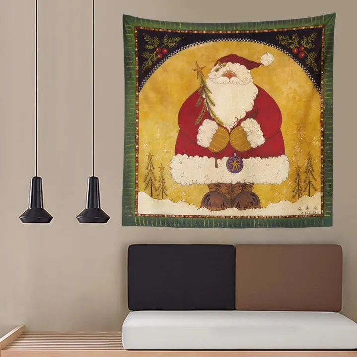 70x70 Santa Claus presents Santa hat red heart Christmas elements tapestry