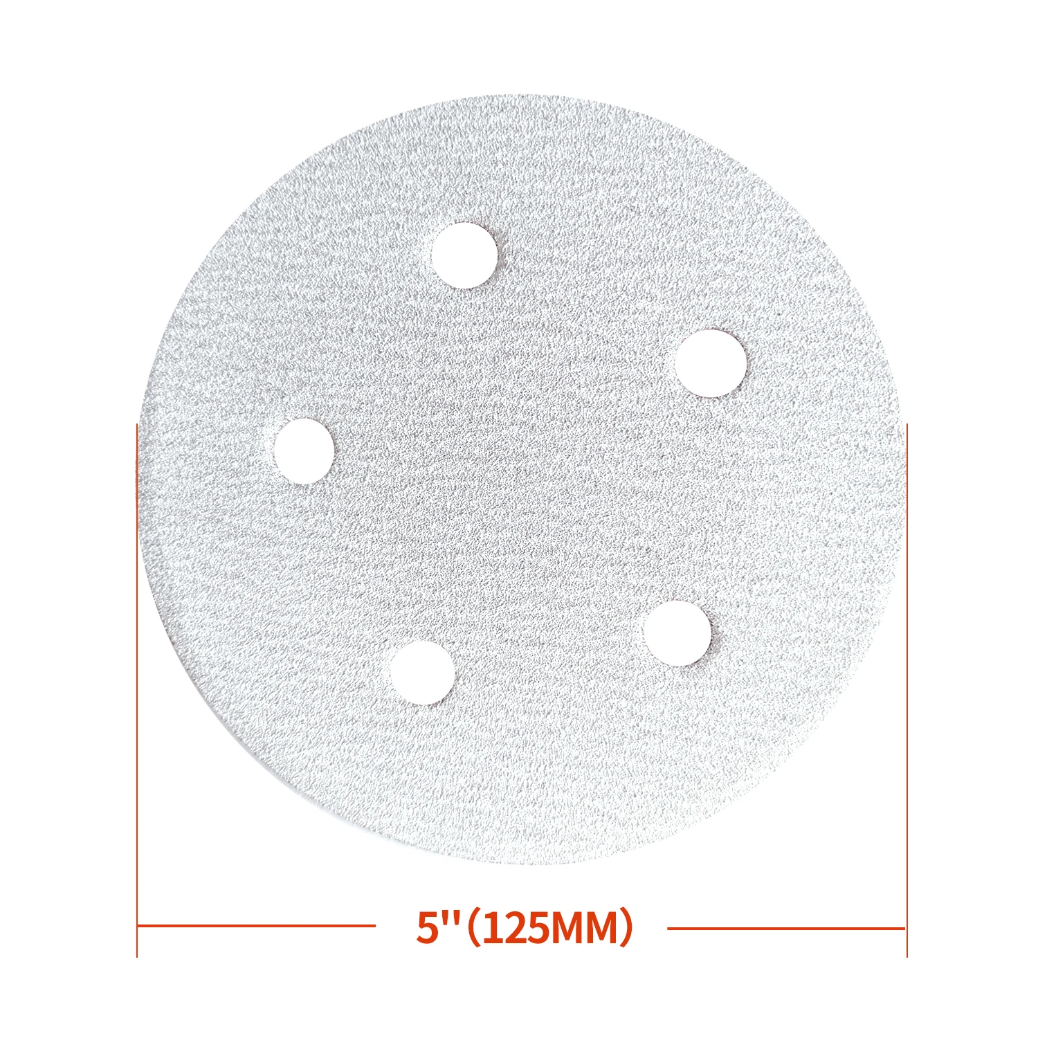 China manufacture 5inch(125mm) with 5 dust holes platinum white   hook&loop sanding disc-  konaflex- branded