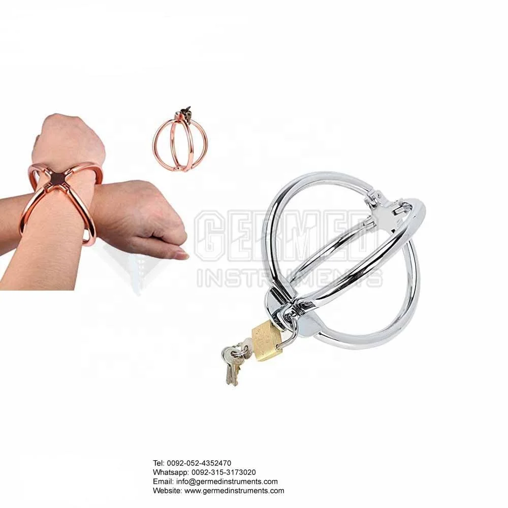 Manufacturer Supplier Wholesale Dealer Stainless Steel Crossed Handcuffs With Lock Restraints / Crossed Handcuffs With Padlock