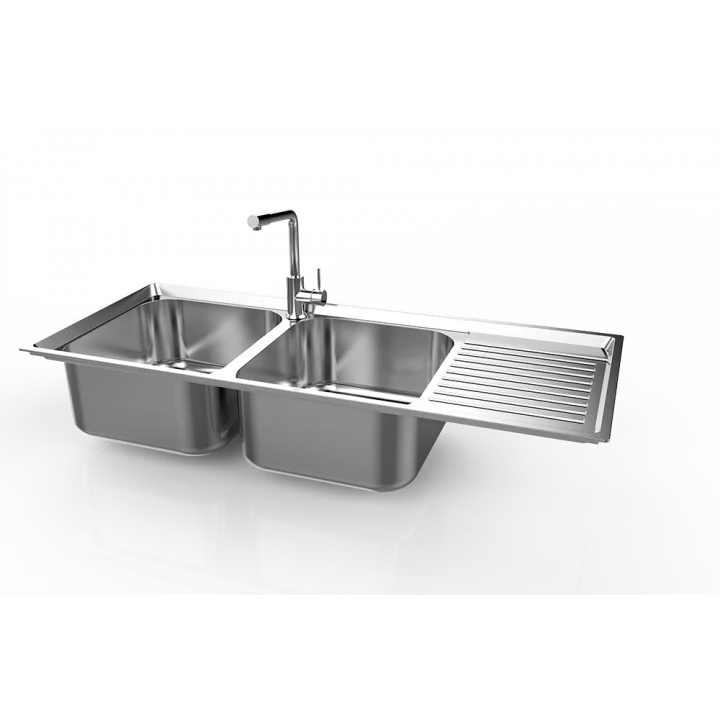 Wholesales durable commercial stainless steel kitchen sinks with drainboard 1050 x 440 x 220 mm