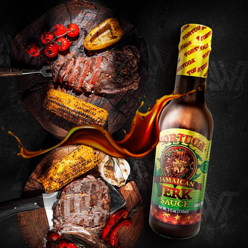 TORTUGA Caribbean Jamaican Jerk Hot Sauce 5 oz Meat Seafood Eggs Vegetable Pasta Pizza Sauce The Perfect Premium Gourmet Gift