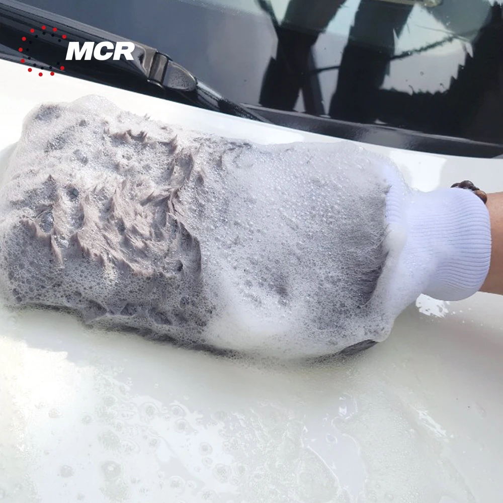 SOFT Glove made in korea Microfiber CAR WASH MITT/LONG PILE/1000gsm/SCRATCH FREE/20mm high pile wool cleaning microfibre