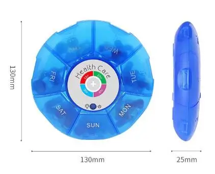 Pill Box Alarm Organizer with Timer (7-Day)