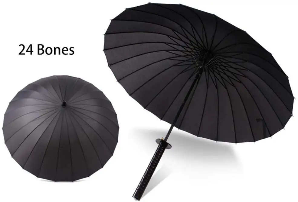 24ribs 16ribs 8ribs big size innovate new creative semi auto japanese katana handle blade runner samurai sword umbrella
