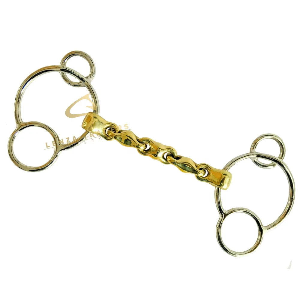 
WATERFORD UNIVERSAL BIT GERMAN SILVER MOUTHPIECE 3 RING 2 GAG JUMPING HORSE SHOW 