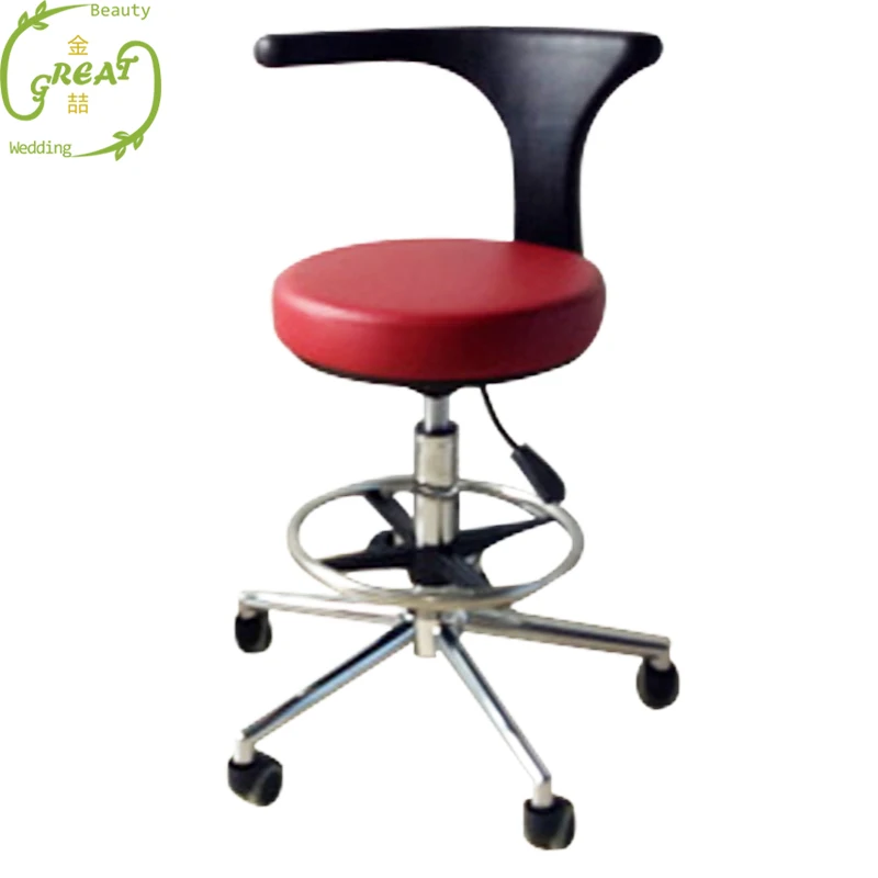 Salon Rolling Barber Stool With Adjustable Height And 360 Degree Rotation Casters Swivel Stool