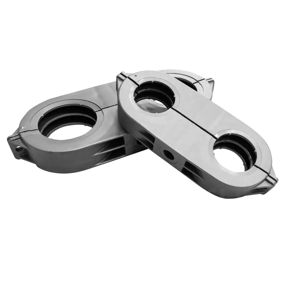 Plastic fitting 20 double pipe clamp with ear types