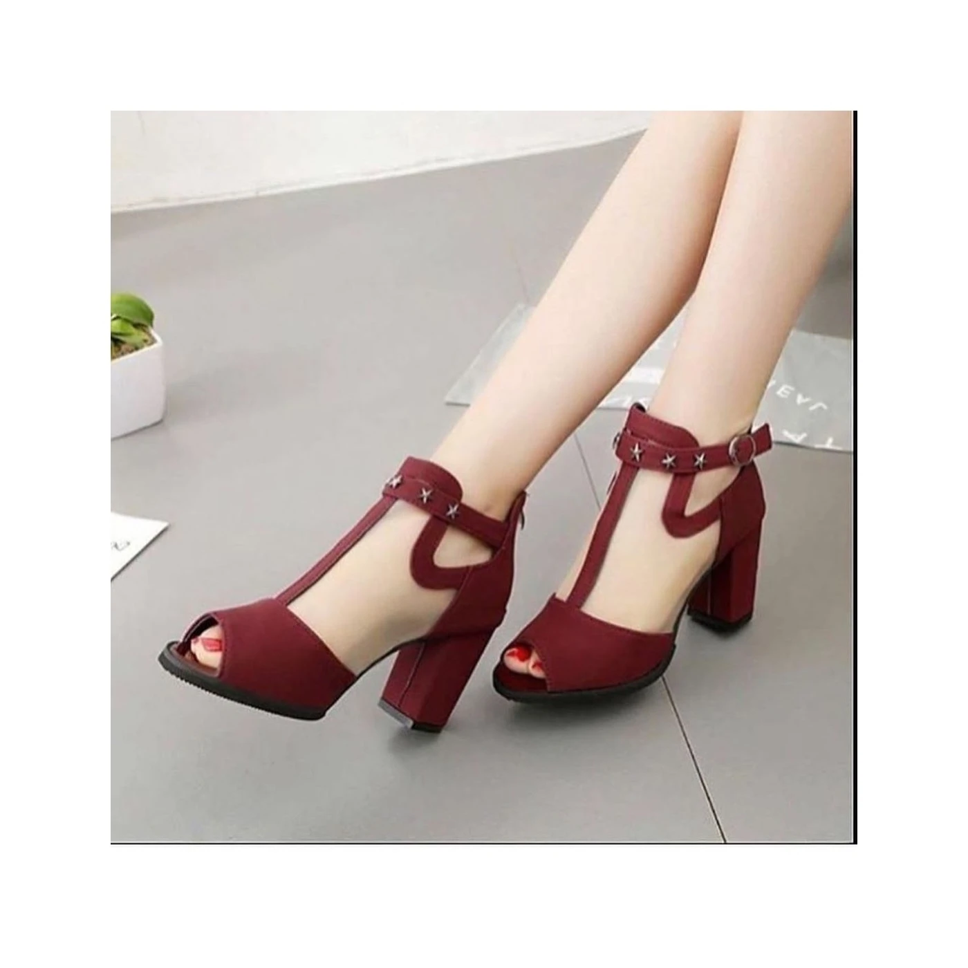 2020 new latest ladies heel beautiful ankle strap sandals shoes women peep toe shoes other colors are available