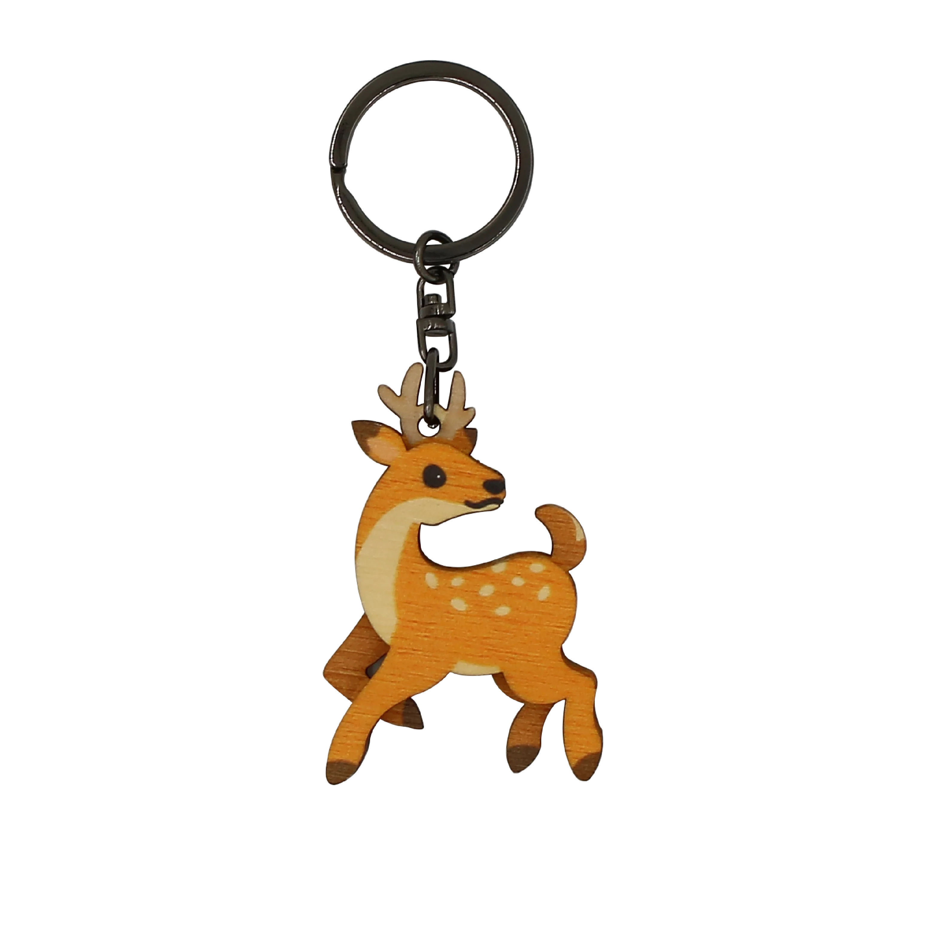 Logo Package Customizable Deer Animal Wooden Toys Wood Keychain
