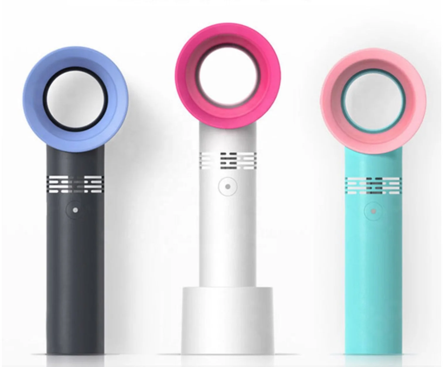 Amazon Hot Selling Portable Rechargeable Handheld Bladeless Fan Mini USB Leafless Fan Bladeless Air Cooler