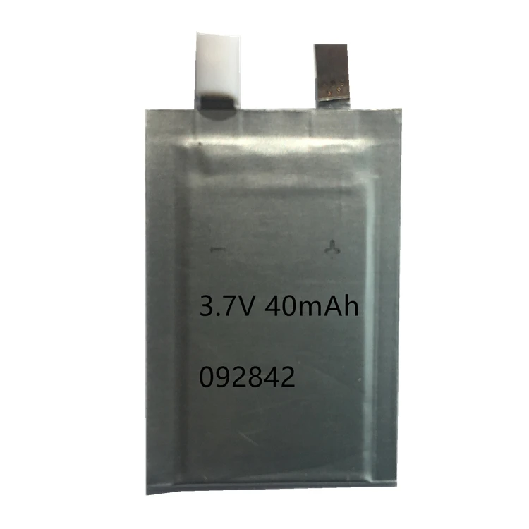 Thin Battery 092842 new model 3.7V rechargeable thin battery 40mAh thickness 0.95mm