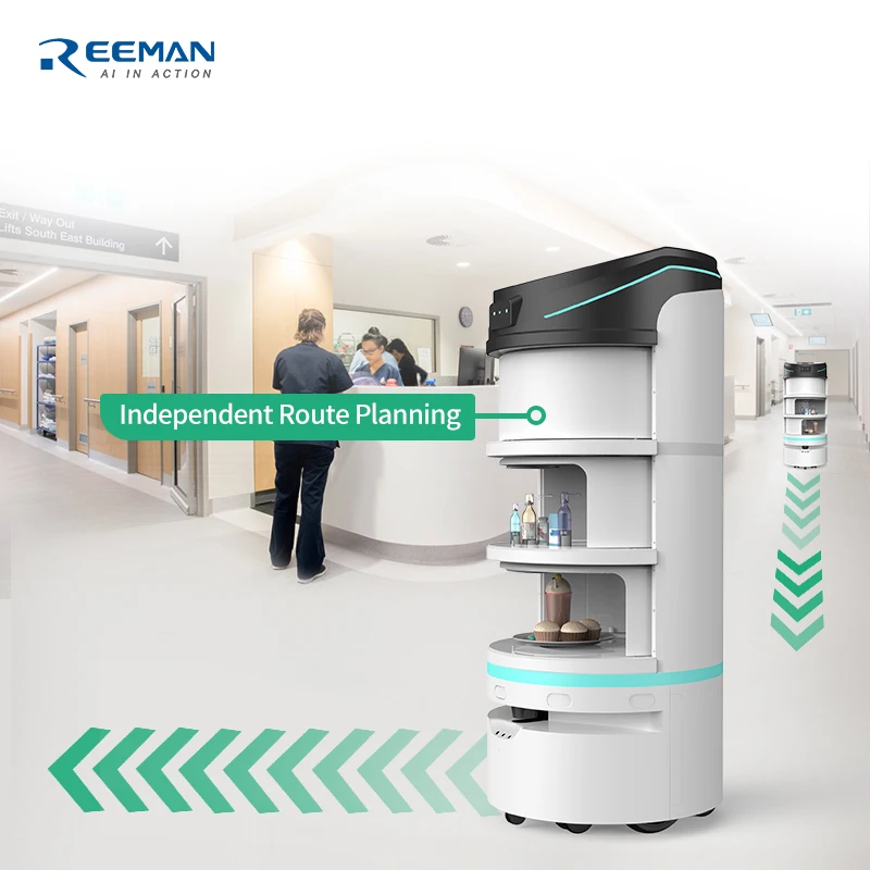Brand New Self Driving Restaurant Serving Delivery Bot Hospital Delivery Robot Waitress Nurse Delivery Robot