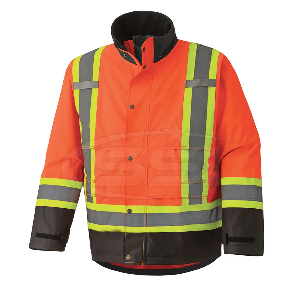 Зимняя мужская Светоотражающая рабочая одежда защитная куртка с высокой видимостью