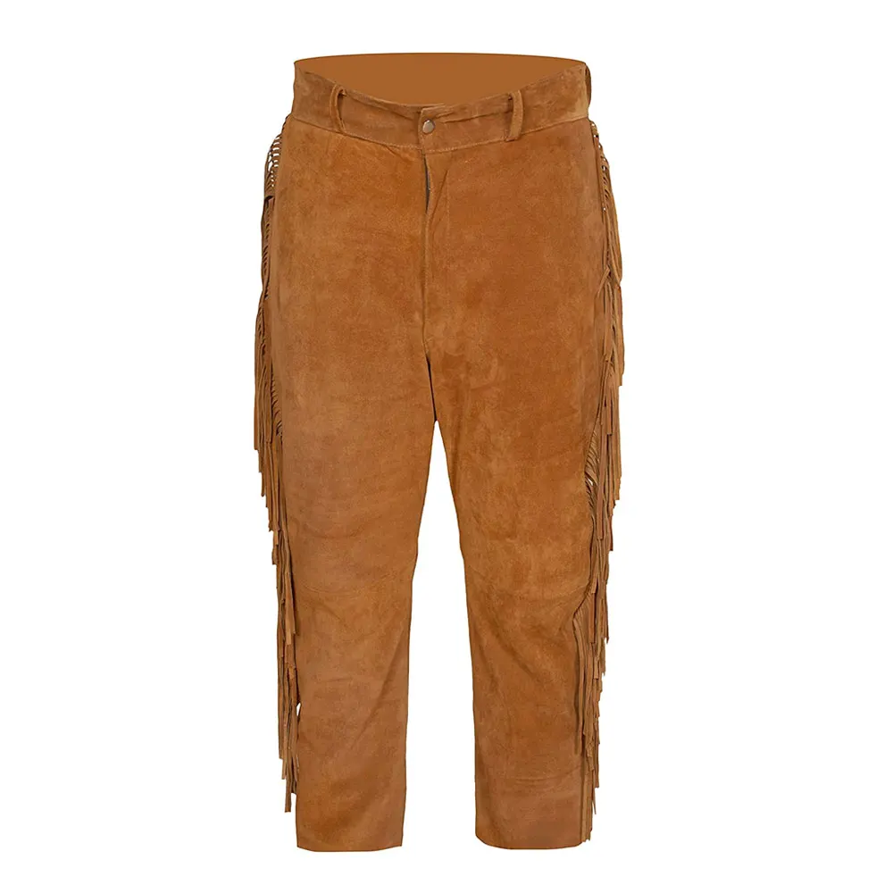 2022 Wholesale High Quality Brown Color Leather Pants Simple Pocket Style Dancing Fashion Leather Pants For Adults