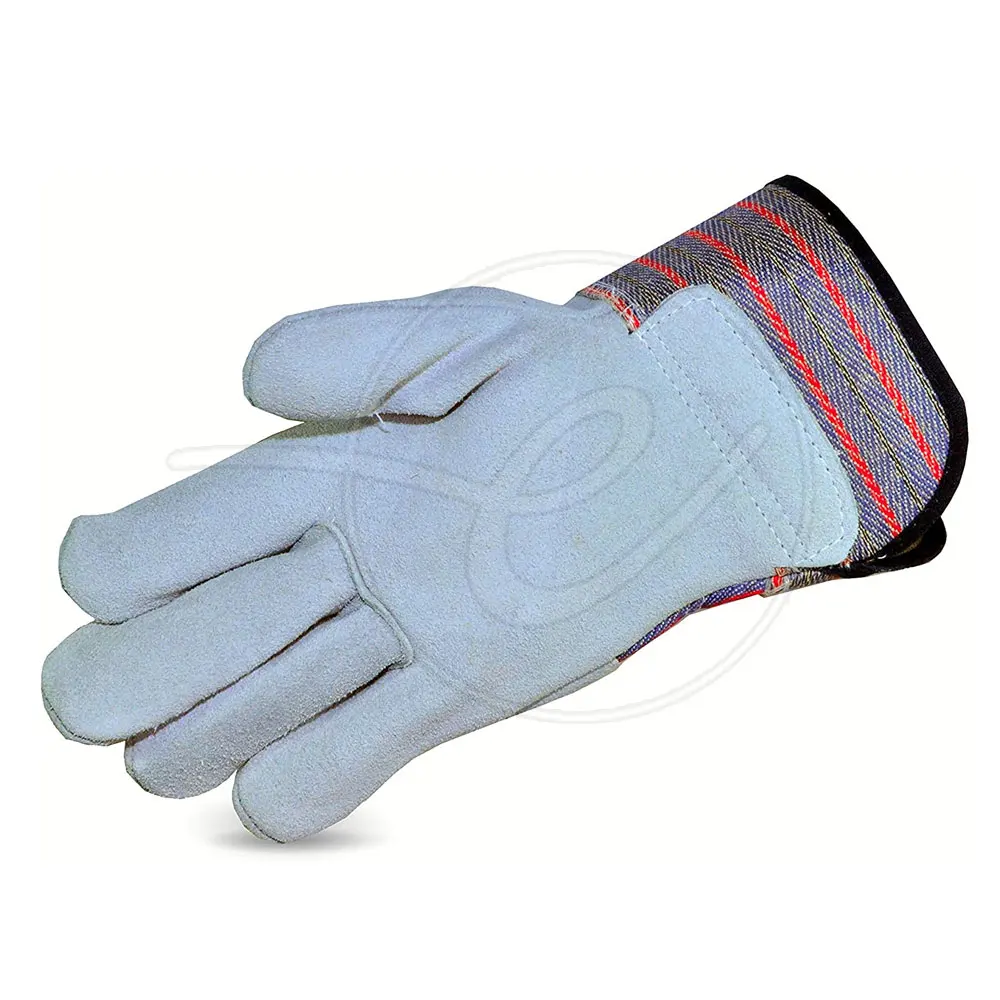 
Competitive Price Palm Safety Cow Split Leather Working Gloves 