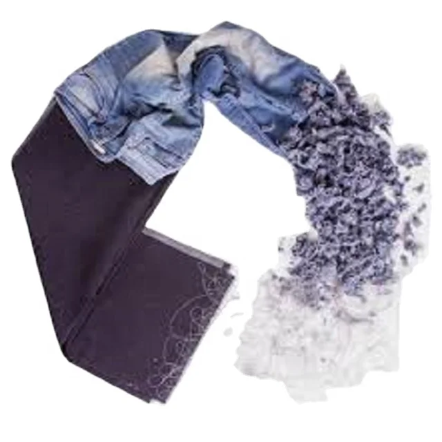  Синий черный отходы джинсовая хлопчатобумажная ткань режущая договорная цена-Whatsapp: + 84379007507