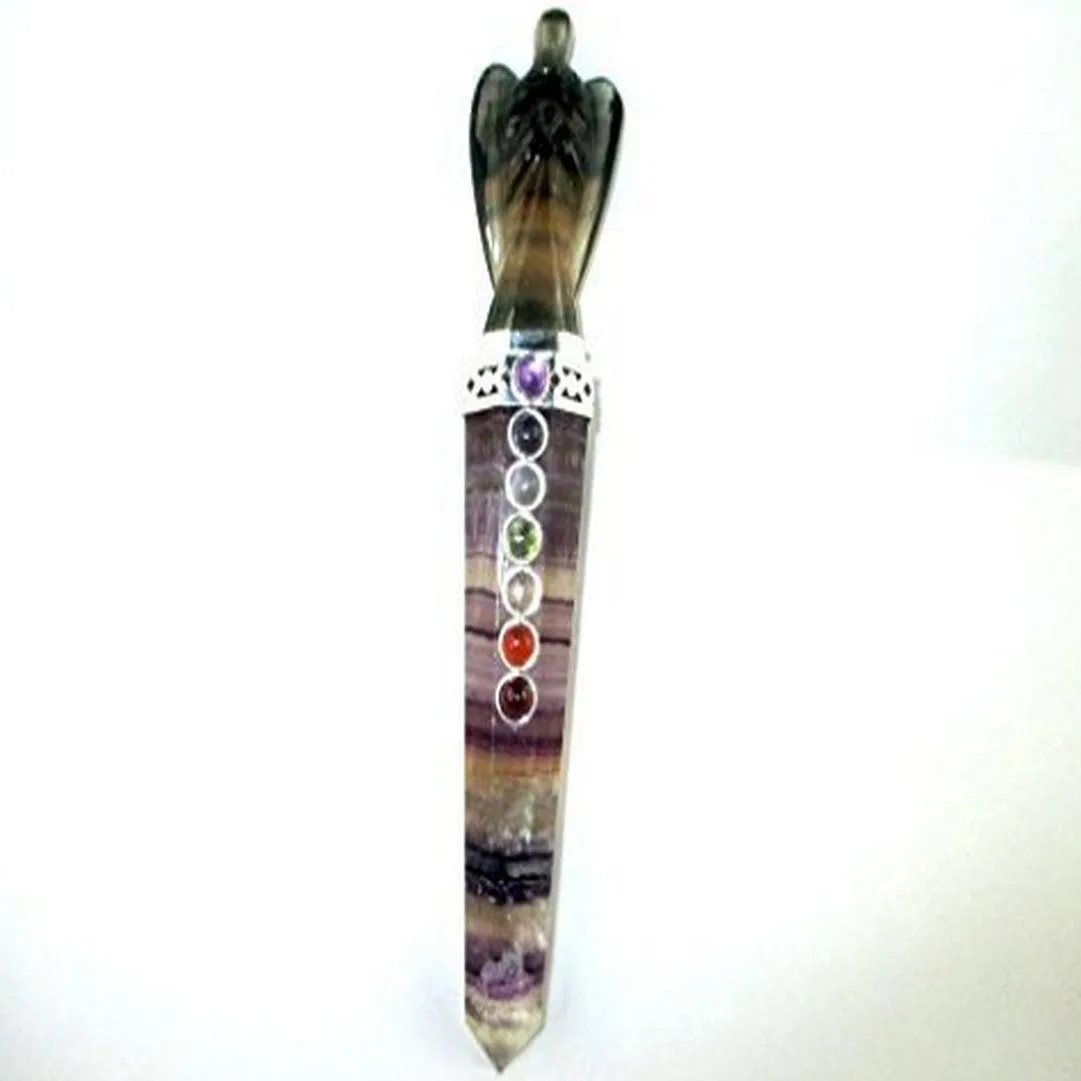 
Jet Multi Fluorite Angel Wand 5 inches wand for healing 