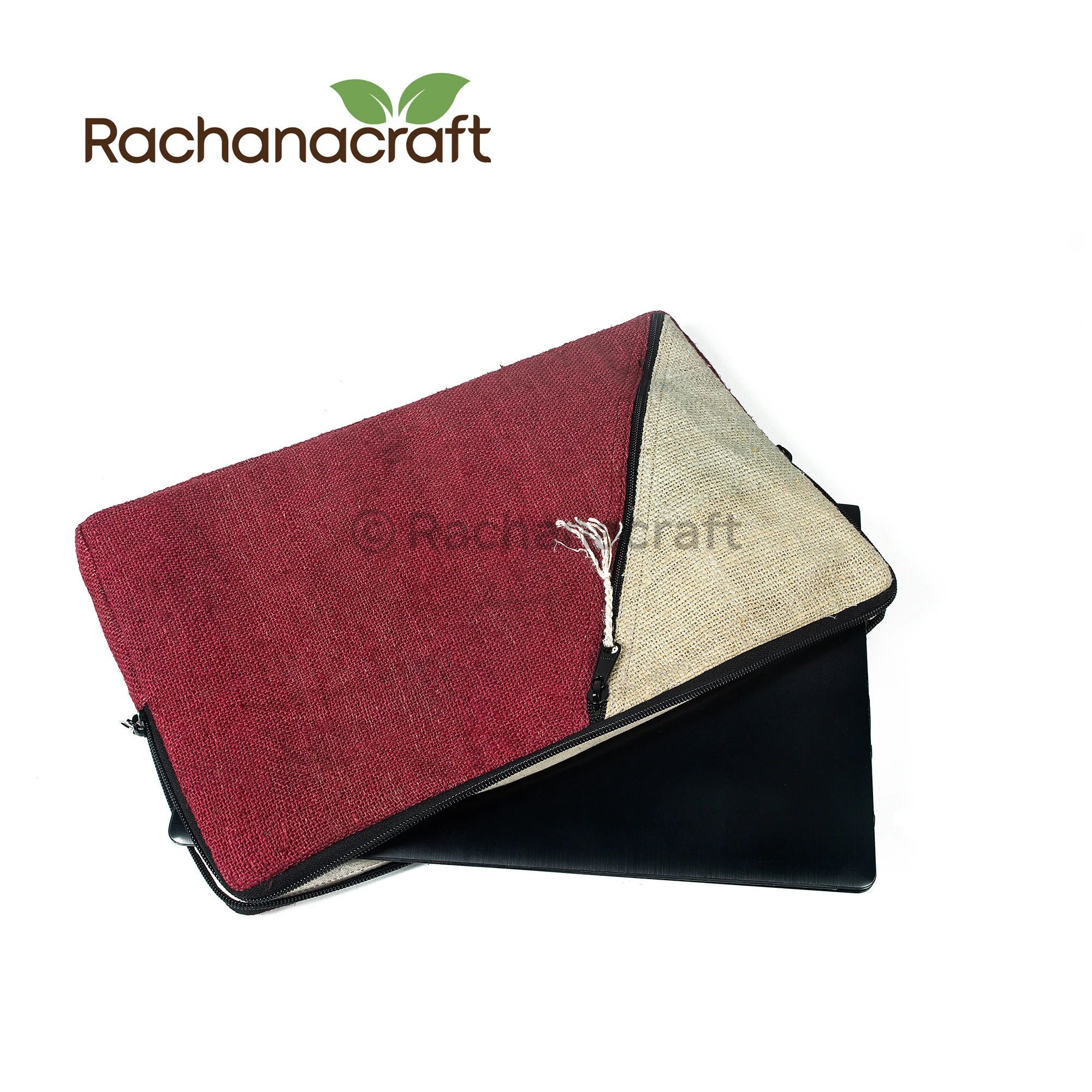 100% Pure Handmade Hemp Black and White Vegan 15 inch Laptop Case Bag for Daily Use Made in Nepal Factory Wholesale Supplies