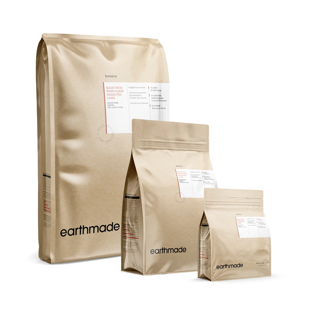 
New Zealand Standard Earthmade Adult Dogs Food 0.66LB Pack Rich Omega 3 Free Range Grass Fed Lamb Dog Food Dry 