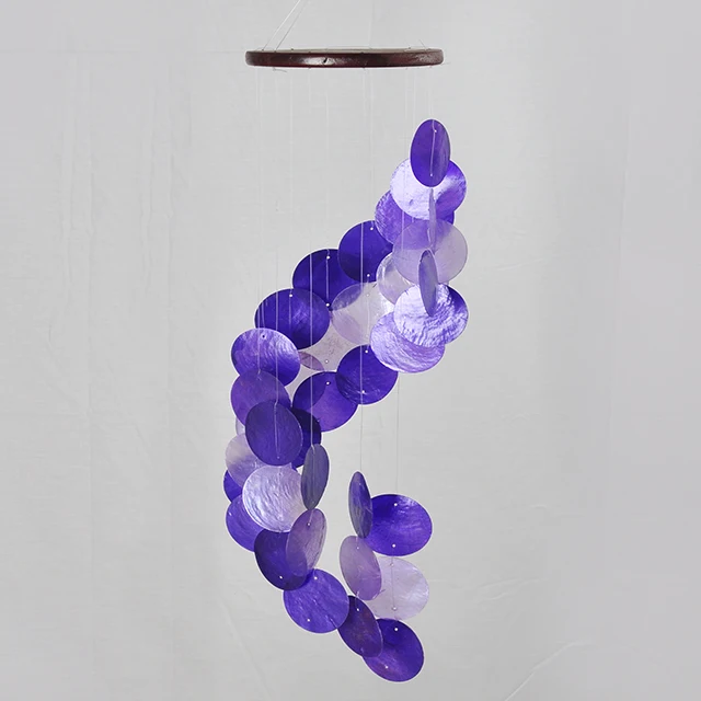 Handmade Eco-Friendly Wood Spiral Capis Wind Chimes for Home Decor Box Packed