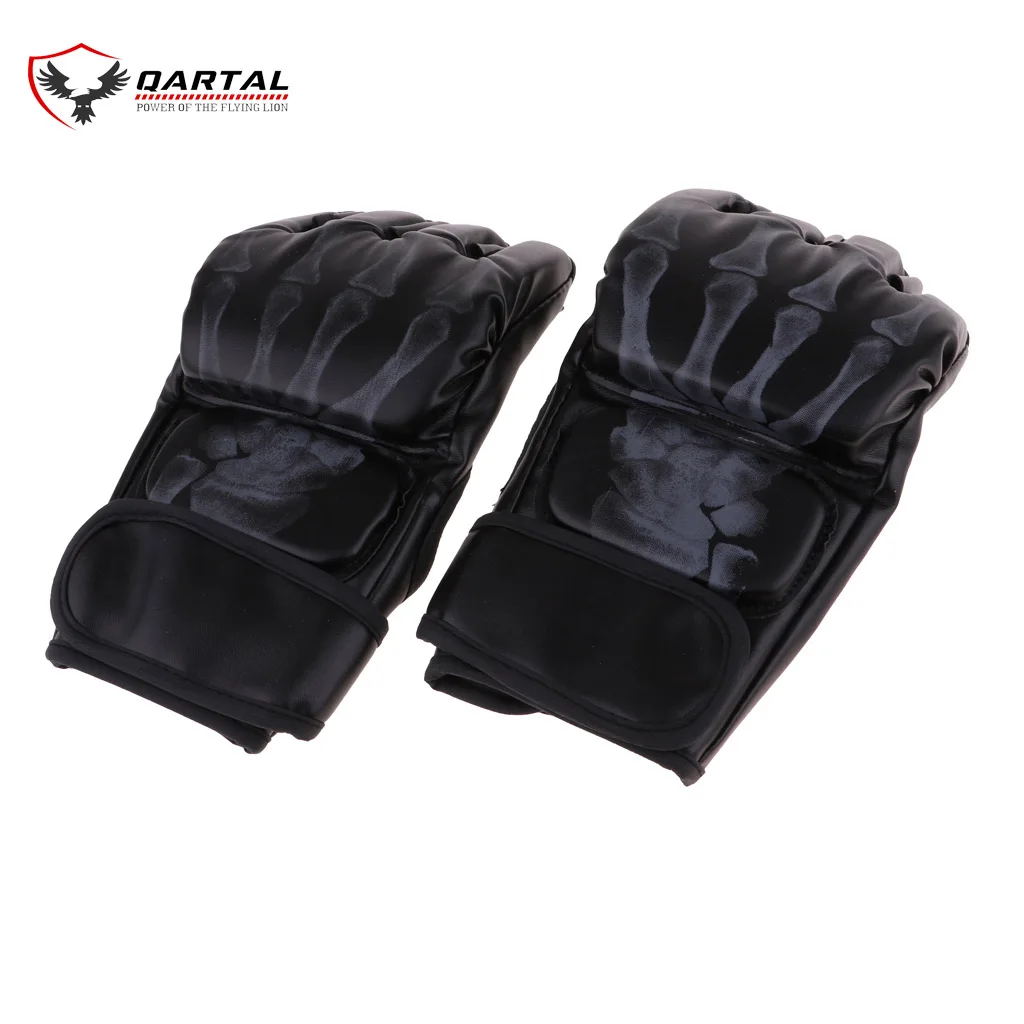 Best Quality Genuine Leather Half Finger MMA Boxing Sports Gloves Professional Fighting Training Gloves Custom Logo & Design