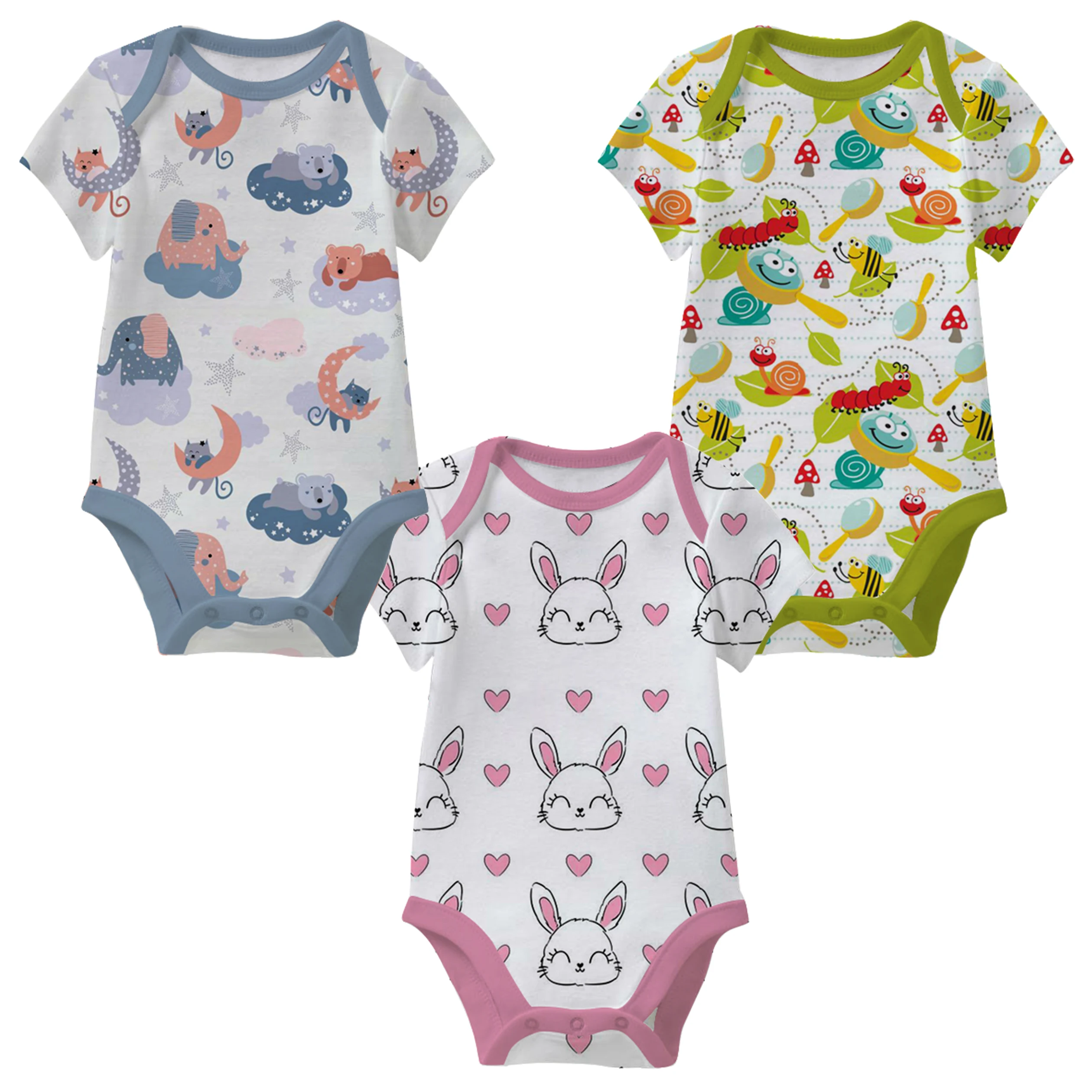 Hgh on Demand New Born Baby Unisex Rompers for Cute Little One with Custom Printed Design Cloth Baby Rompers for Export