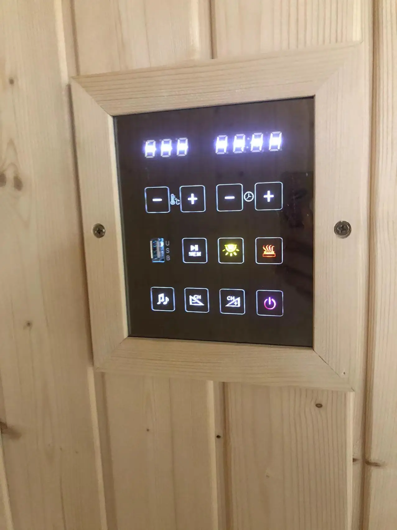 white spruce stone stove sauna room