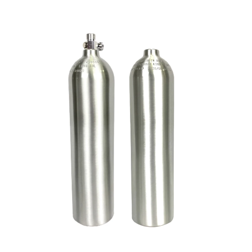 Hot sale high pressure 3L aluminum co2 cylinder aquarium with w21.8 on/off valve