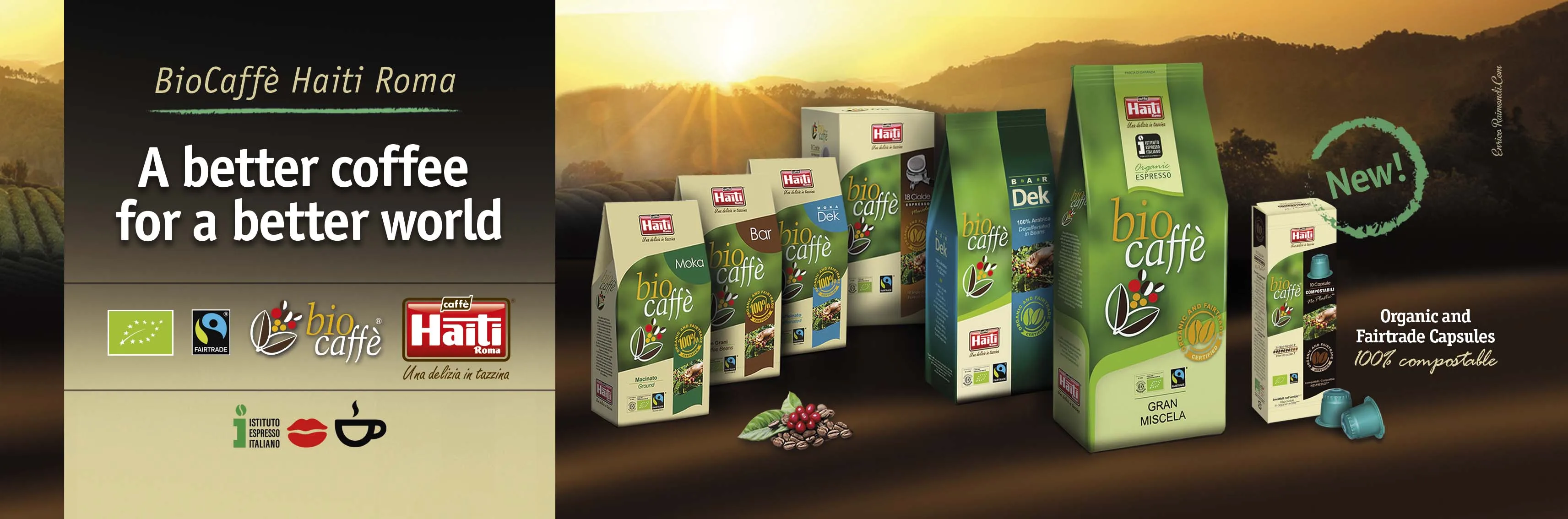 Сертифицированный Итальянский эспрессо, выбор изысканных блюд кофе, биокаффи Гран смесь, 1 кг в бобов, 100% органический, 100% Fairtrade