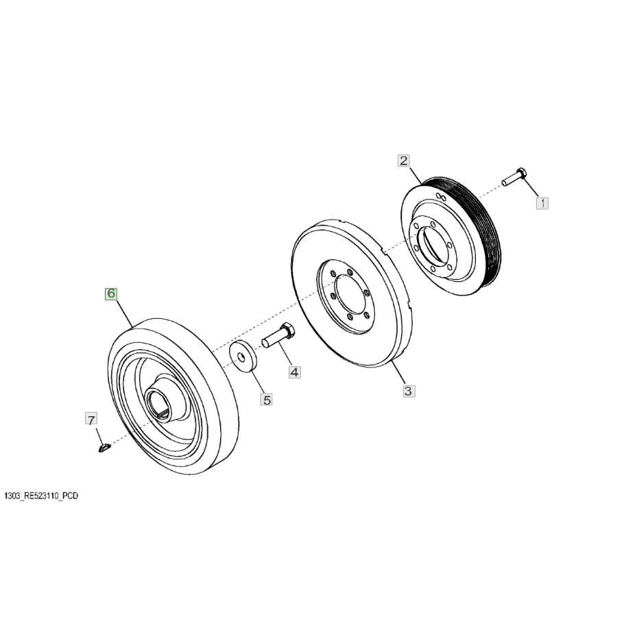 Запчасть для трактора JD JohnDeere, торсионный демпфер, артикул RE520465