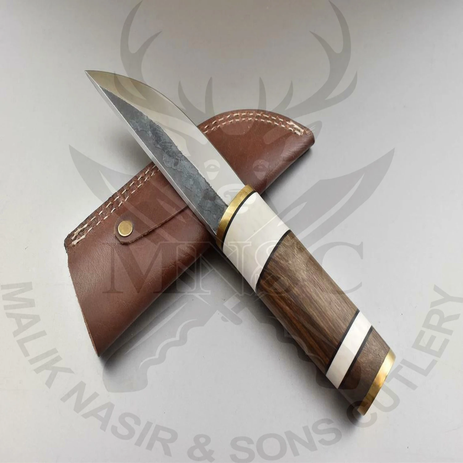 
COSTUME Handmade High Carbon Steel 1095 Puukko Knife Walnut Wood Handle 