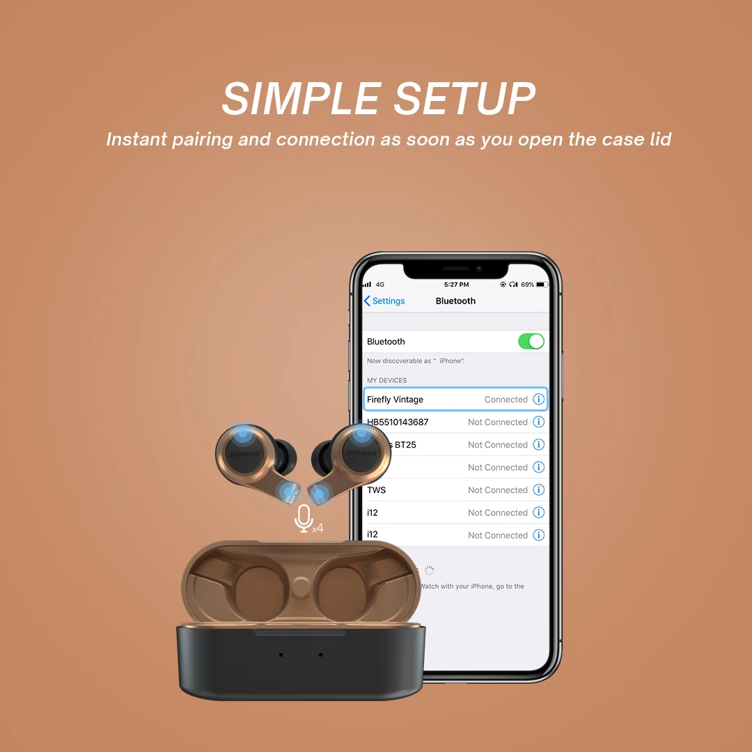 V5.2 Bluetooth Headphones Transparency Mode APTX Low Latency Gaming Headset with Mic TWS Earbuds Mono Earphone Wholesale Price