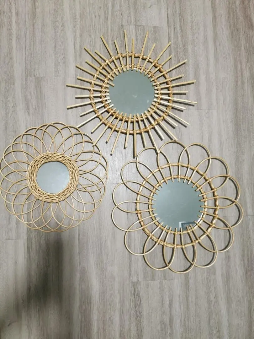 Плетеный материал из ротанга домашняя мебель традиционный дизайн стиль современный внешний вид зеркало в форме